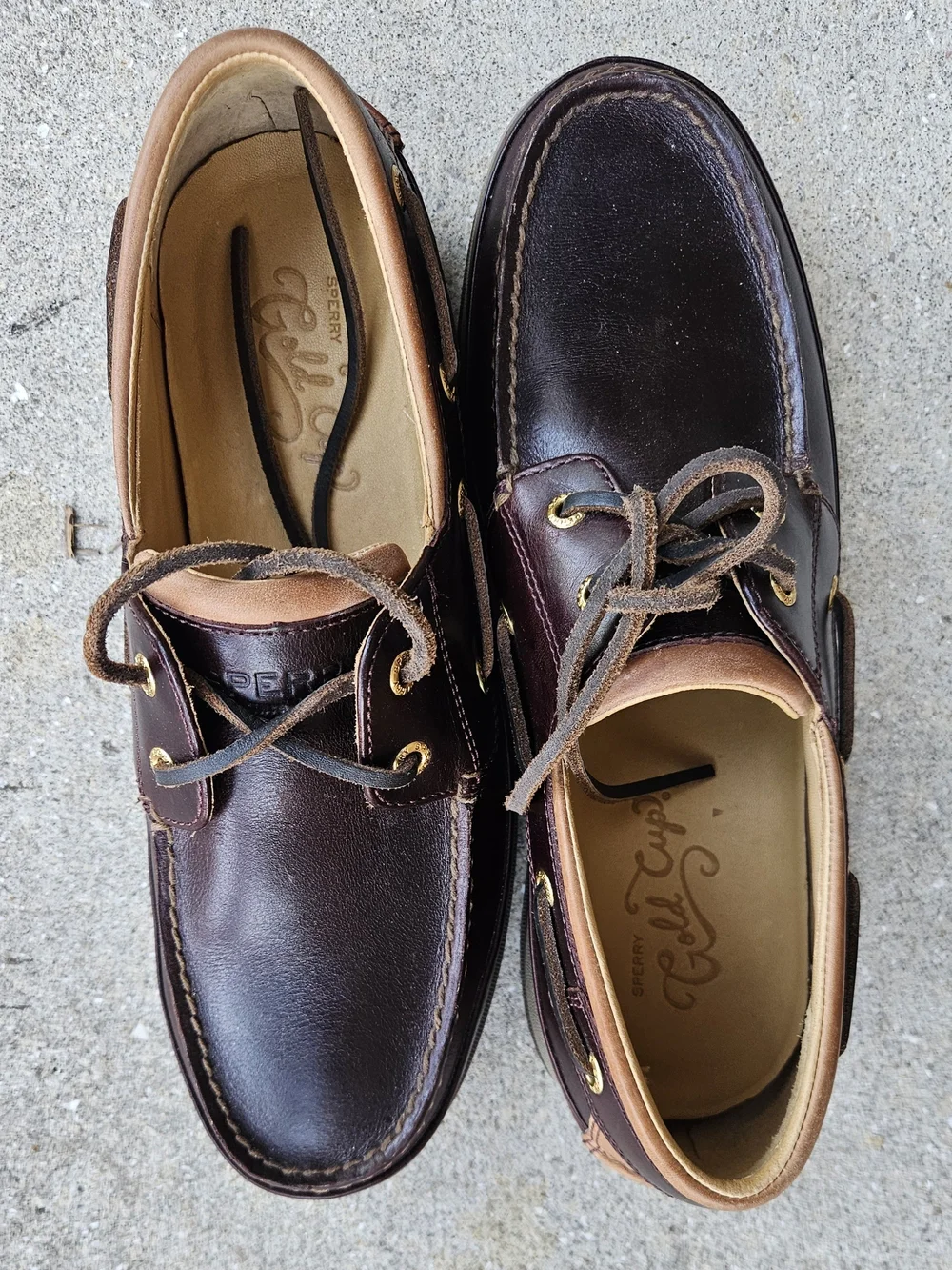 Sperry Top-Sider Gold Cup Gold Boat ASV Brown Leather Boat Shoes US 9 M 0579052